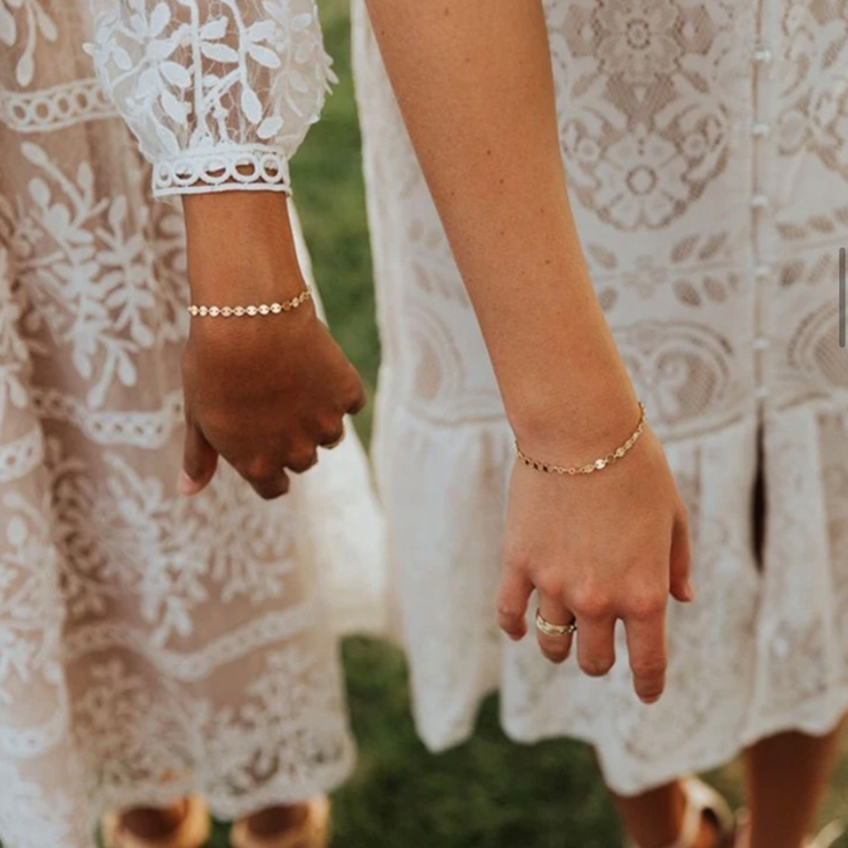 Matching Gold Coin Waterproof Bracelet Set of 2