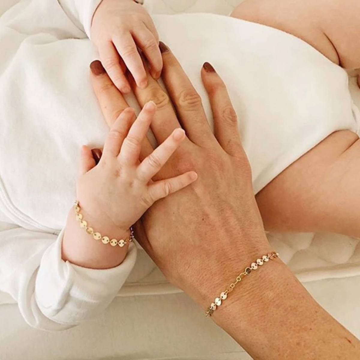 Matching Gold Coin Waterproof Bracelet Set of 2