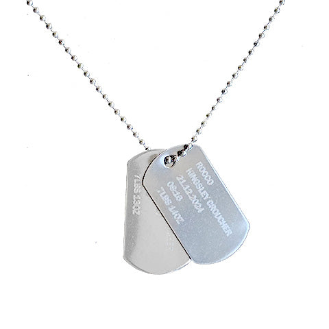 Children's Birth Details Personalised Dog Tag Necklace