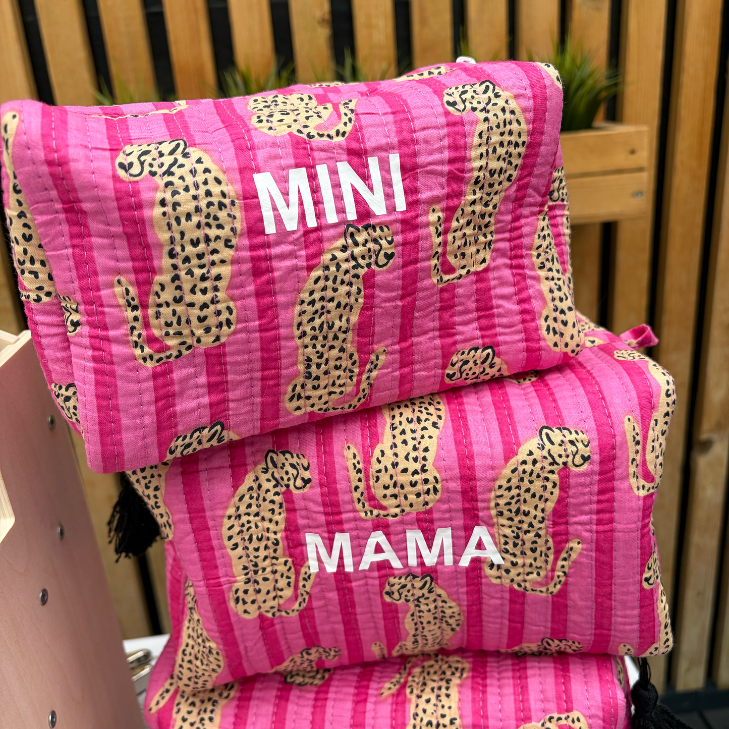 Matching Mummy & Mini Leopard Pouches
