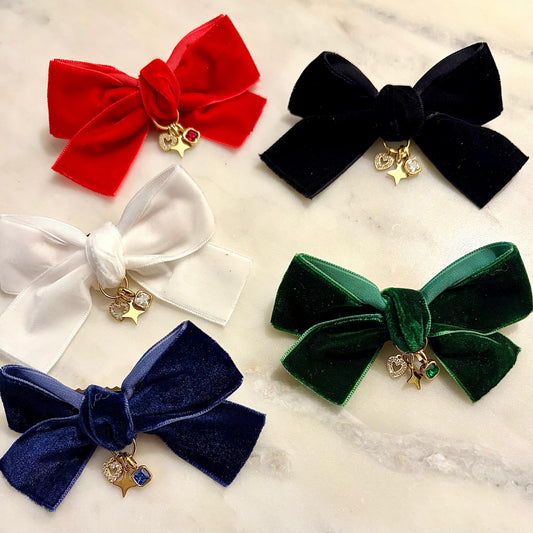 Charmed Velvet Bow Hair Clip