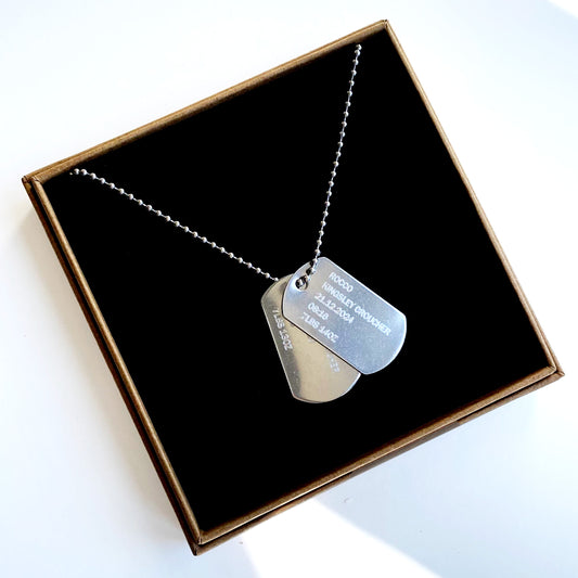 Children's Birth Details Personalised Dog Tag Necklace