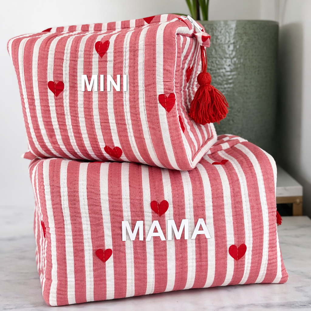 Matching Mummy & Mini Heart Pouches