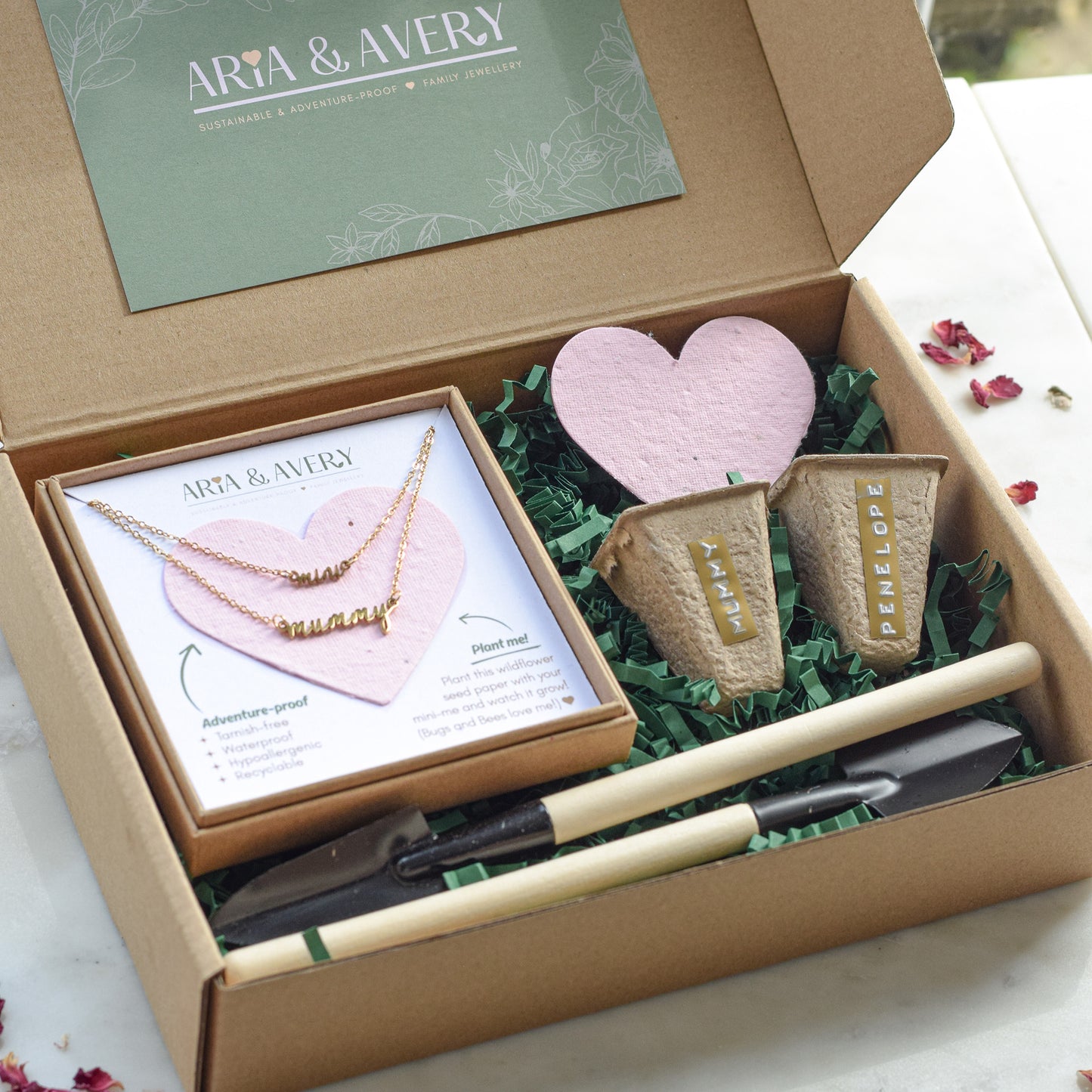 Personalised Mummy & Mini Plant-a-Heart Gift Set