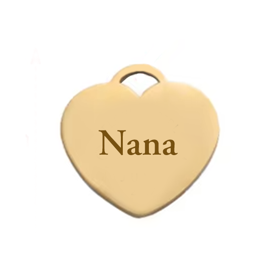 Nana Necklace | Engraved Heart Pendant