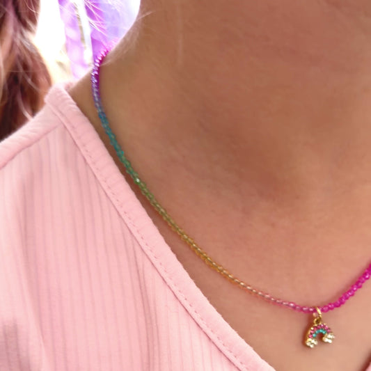 Crystal Ombré Rainbow Children's Necklace